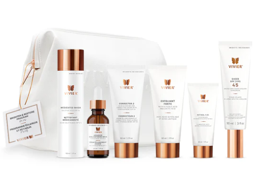 Vivier Brighten & Restor 2% HQ Program with Make up bag